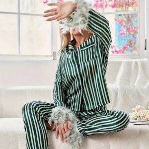 New | Unique Feather Striped Loungewear| Size M
